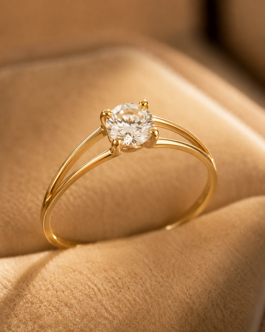 Anello in oro giallo 18 kt e zirconi