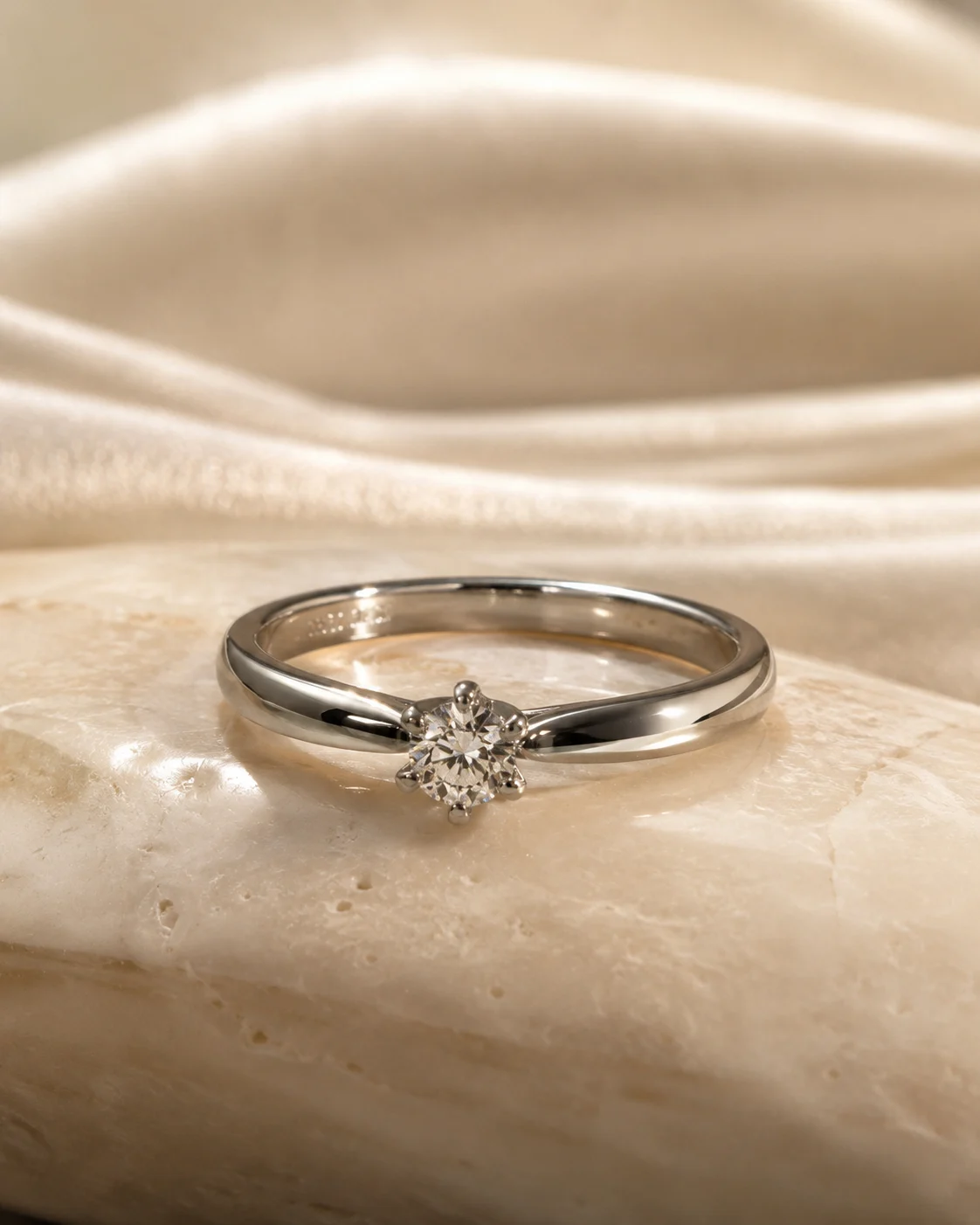 Solitario in oro bianco 18 kt e diamante – varie carature