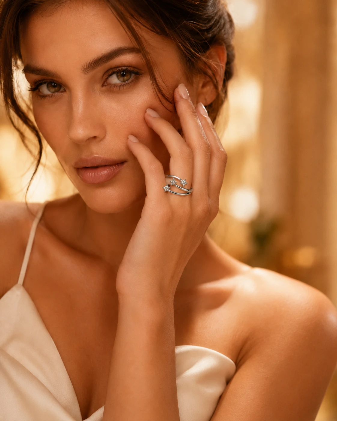Anello trilogy in oro bianco 18 kt e diamanti – varie carature