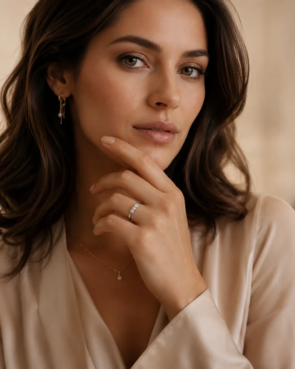 Anello trilogy in oro bianco 18 kt e diamanti