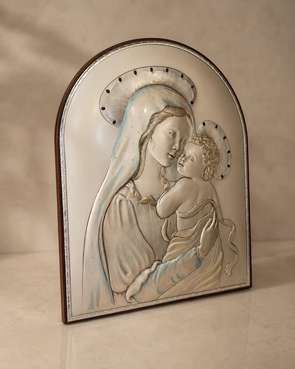 Quadro Madonna con Bimbo in argento