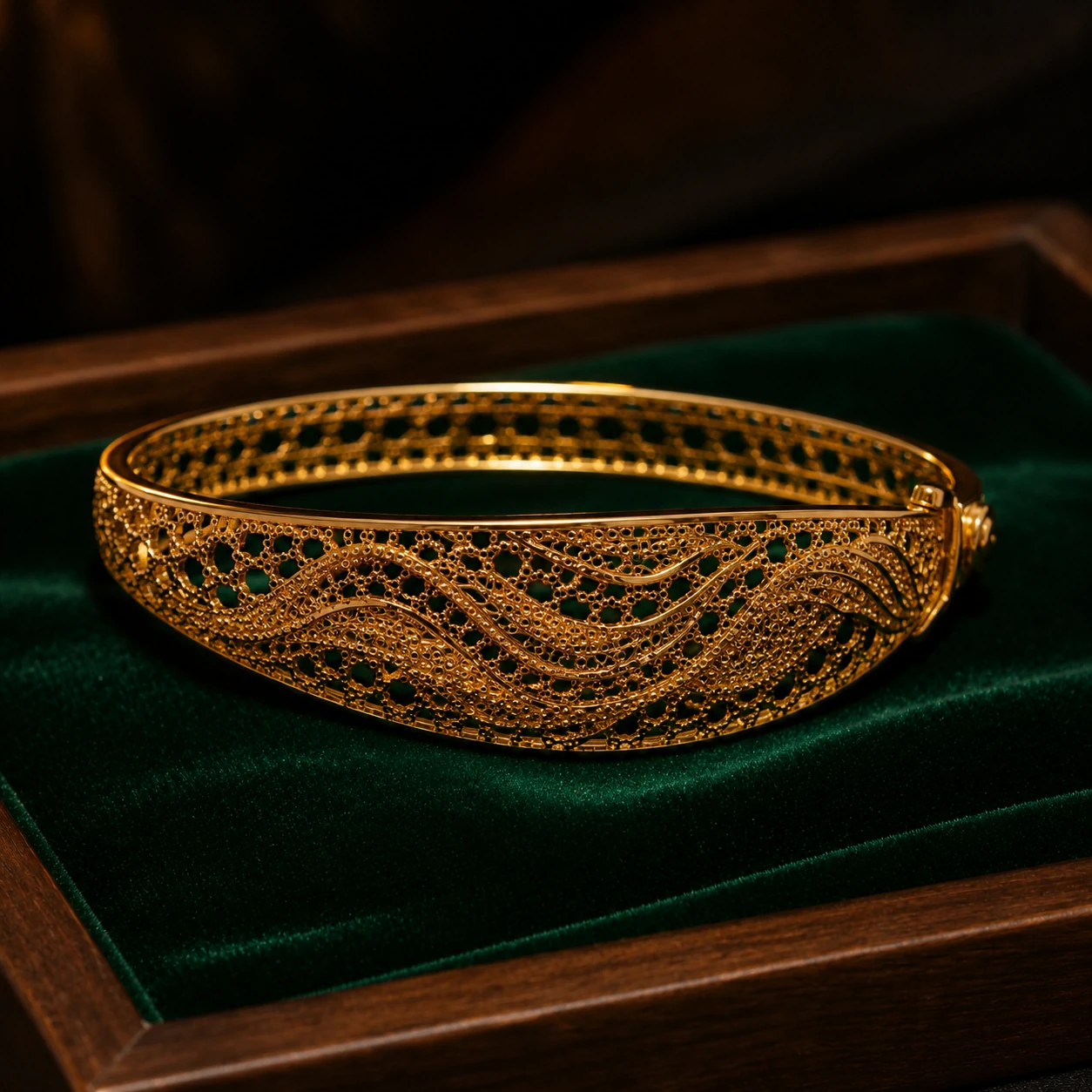 Bracciale rigido in oro giallo 18 kt
