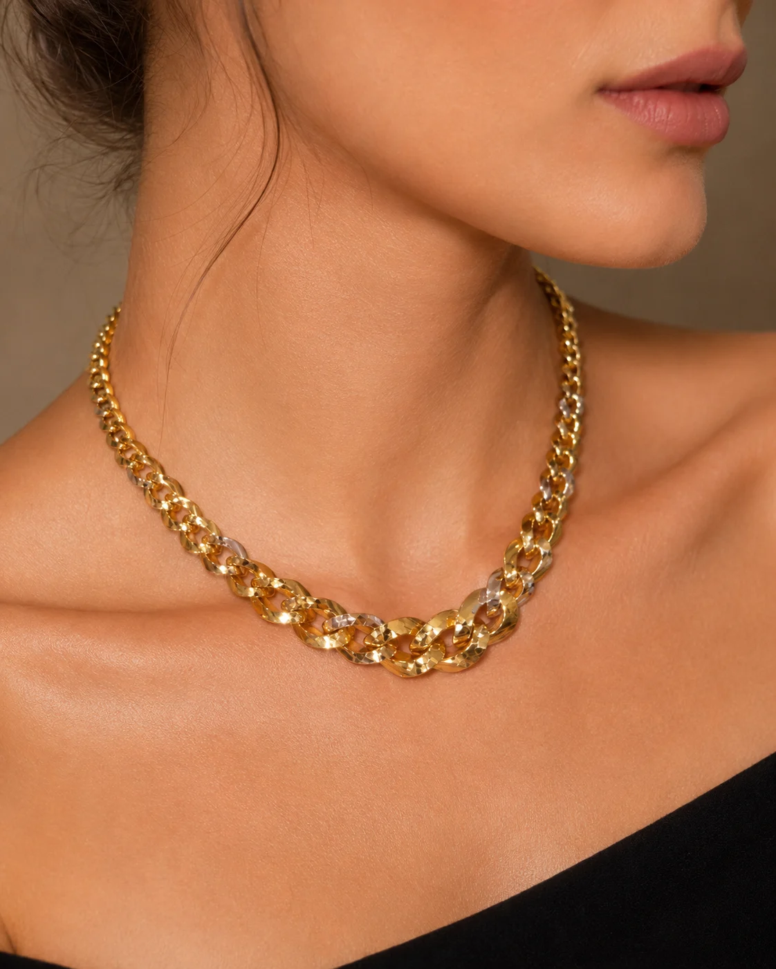Collier bicolore in oro 18 kt