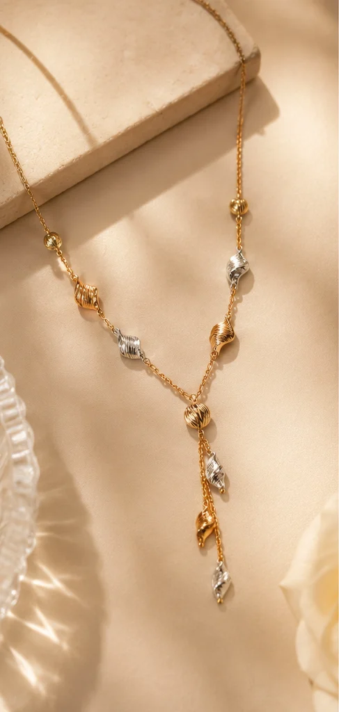 Collier bicolore in oro 18 kt