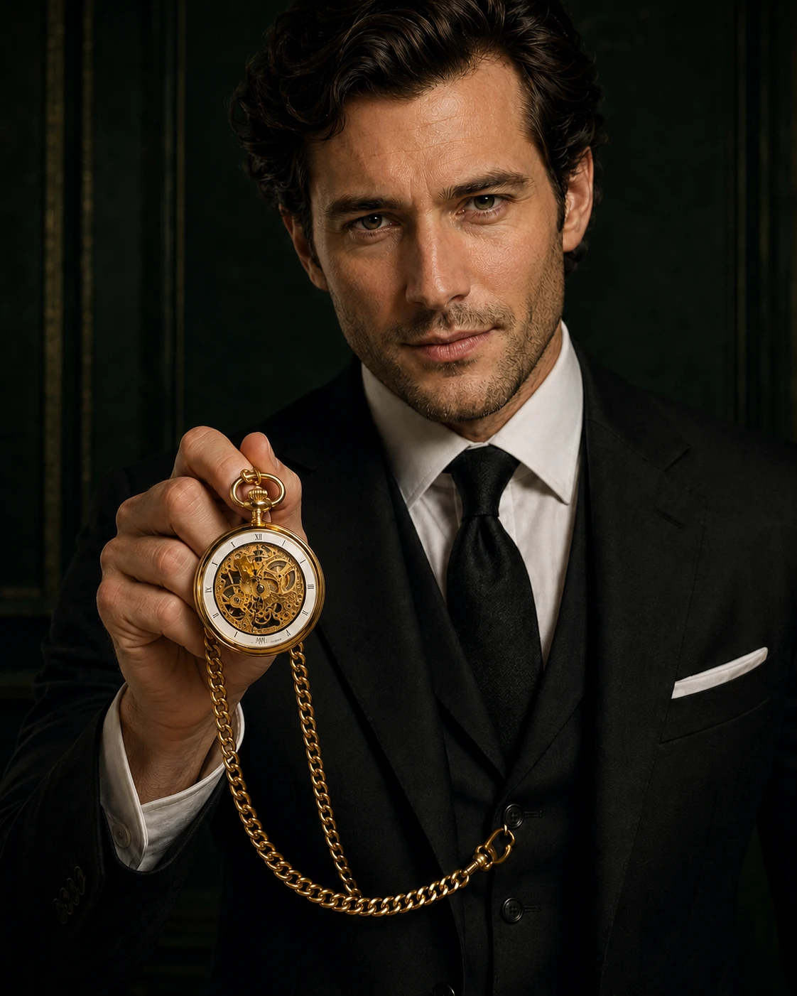 Orologio da tasca meccanico dipinto