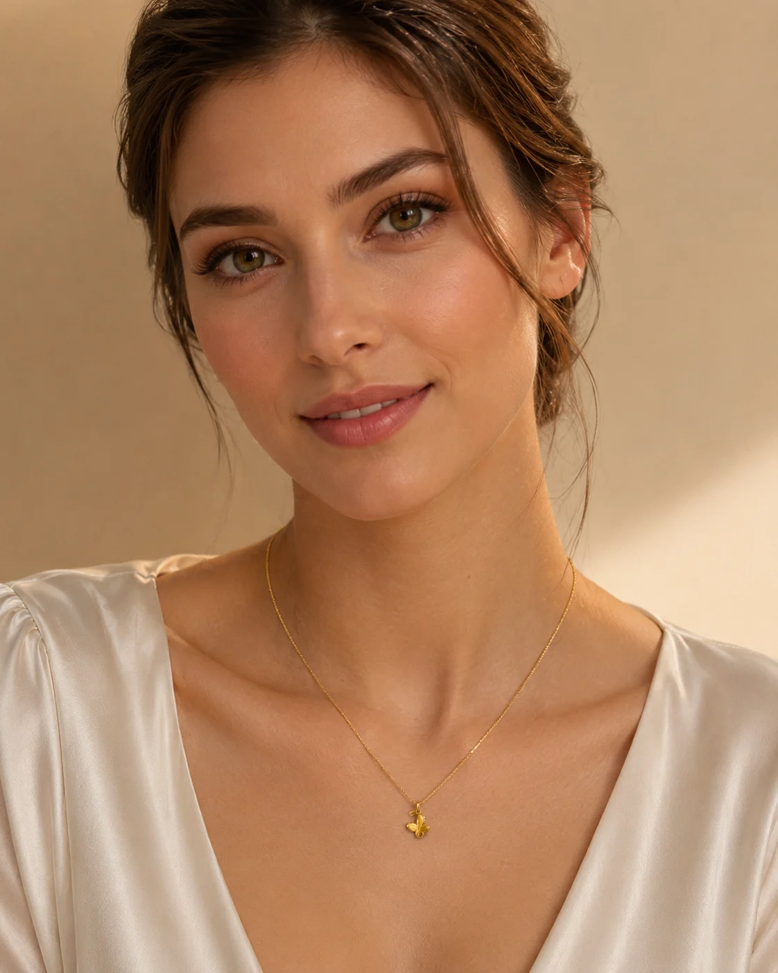 Collana con farfalla in oro giallo 18 kt